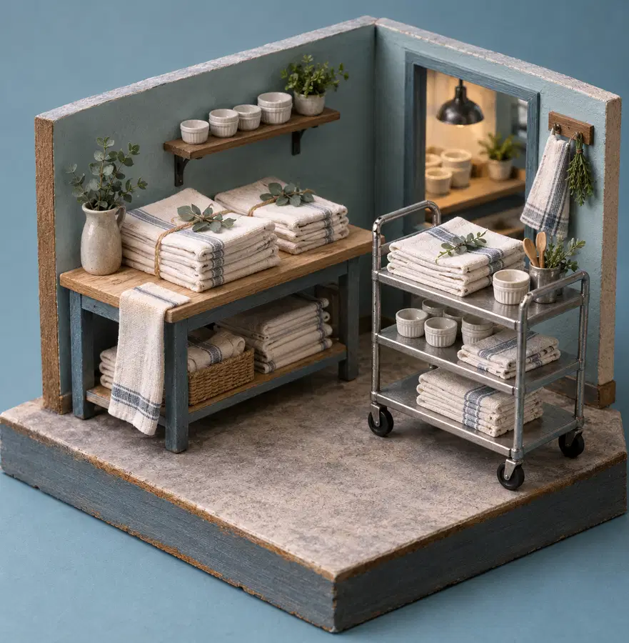 Illustration of catering businesses equipment and workspace