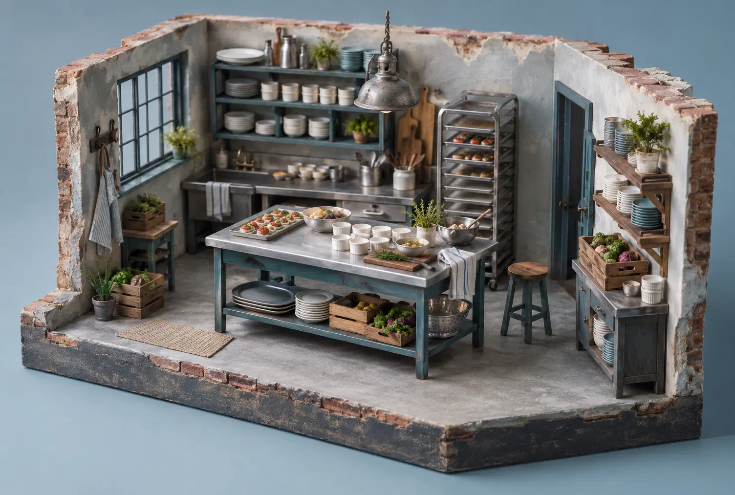 Illustration of catering businesses and their working space